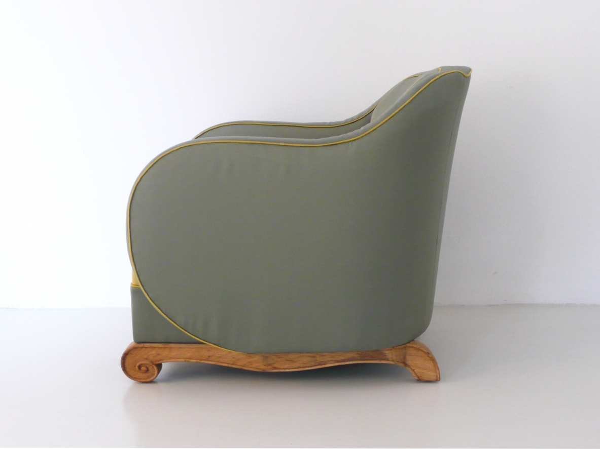 Coppia di rare poltrone Art Deco a pozzetto, Francia, 1930ca.