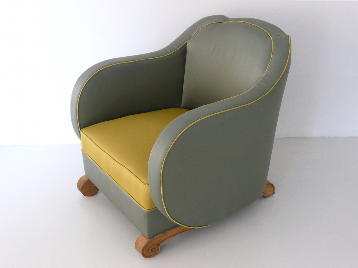 Coppia di rare poltrone Art Deco a pozzetto, Francia, 1930ca.