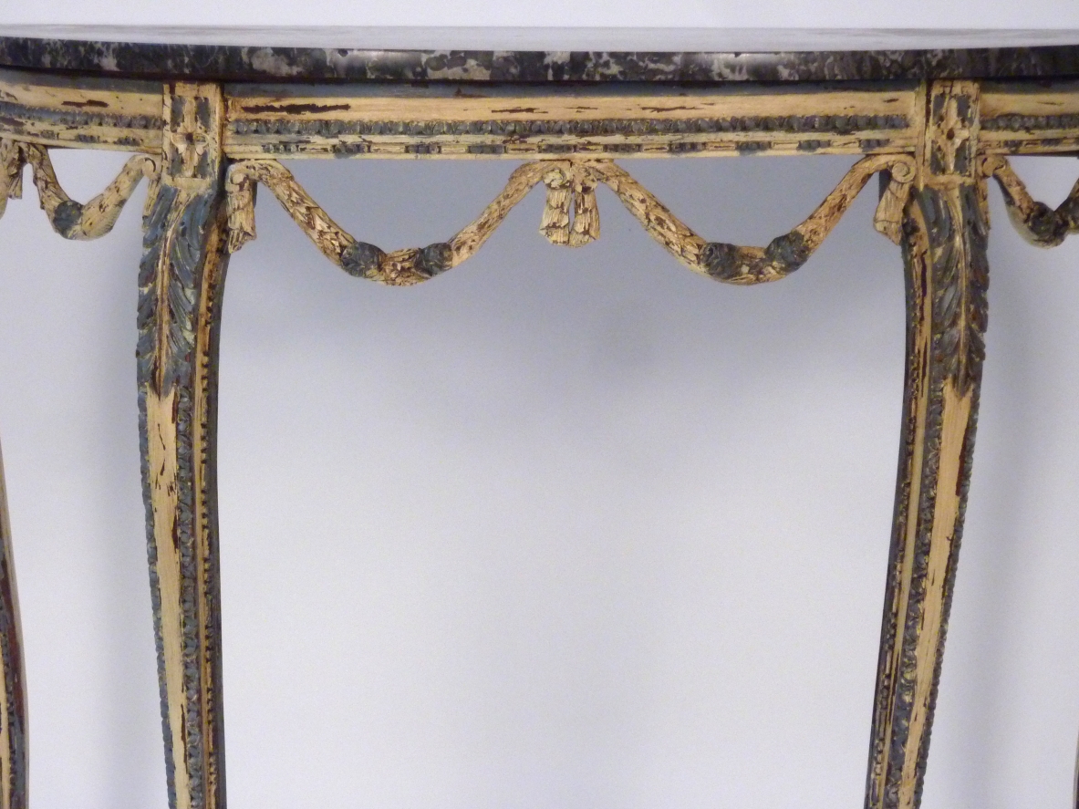Console in legno dipinto, Francia epoca Luigi XVI.