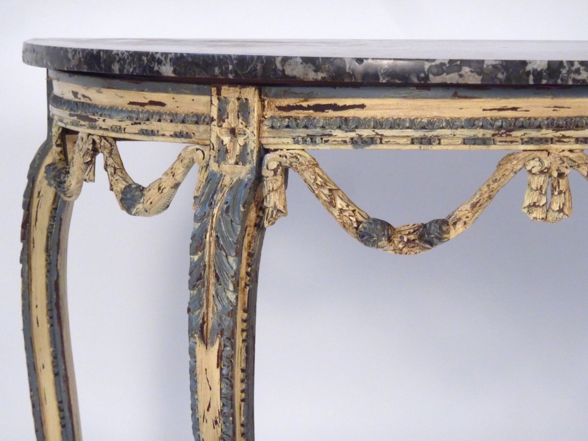 Console in legno dipinto, Francia epoca Luigi XVI.