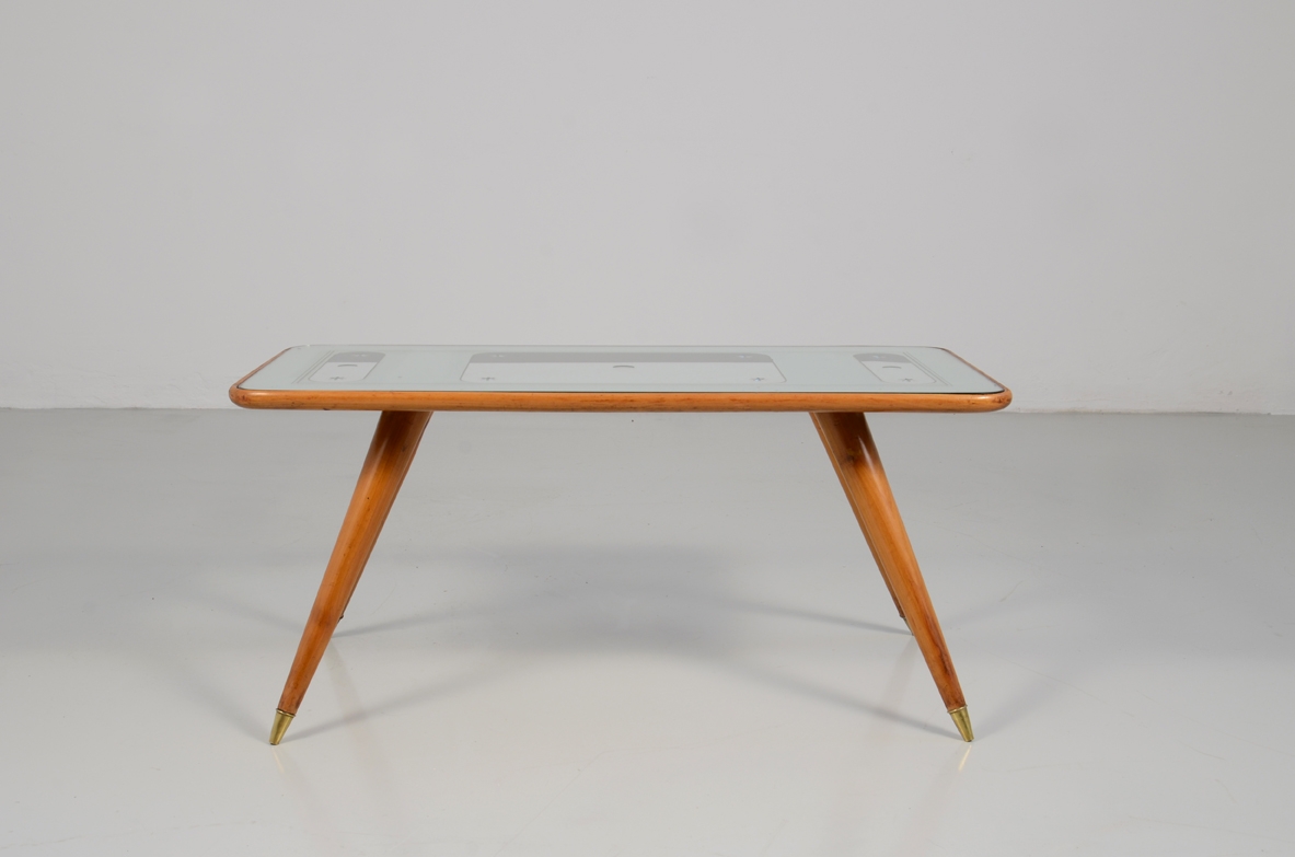 1950's Gio Ponti attr. coffee table prod. by Cristal Art