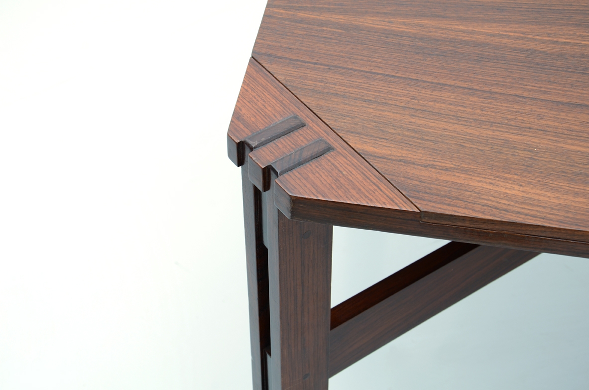 Vintage table in macassar wood shop Milan