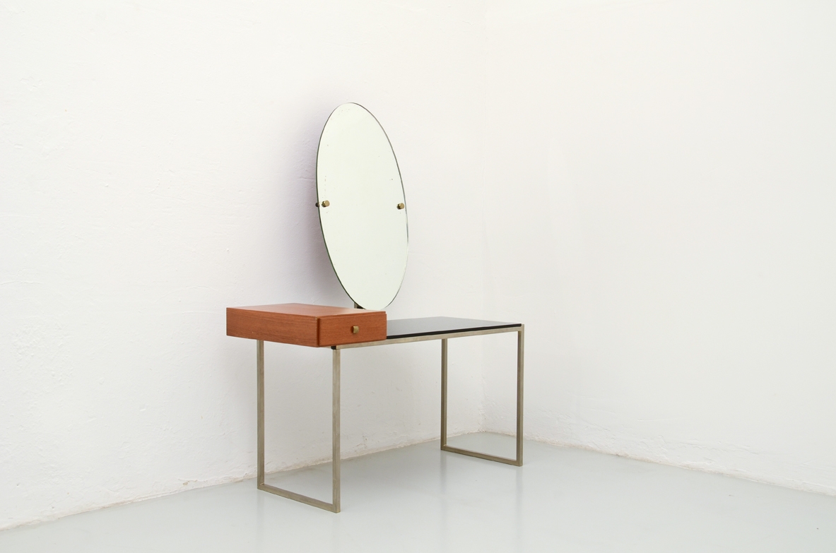 Pierre Paulin, console in metallo cromato, 1955.
