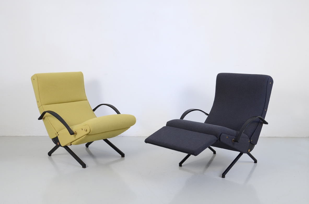 Borsani per Tecno, due poltrone modello P40, 1955/1968. anche separatamente.