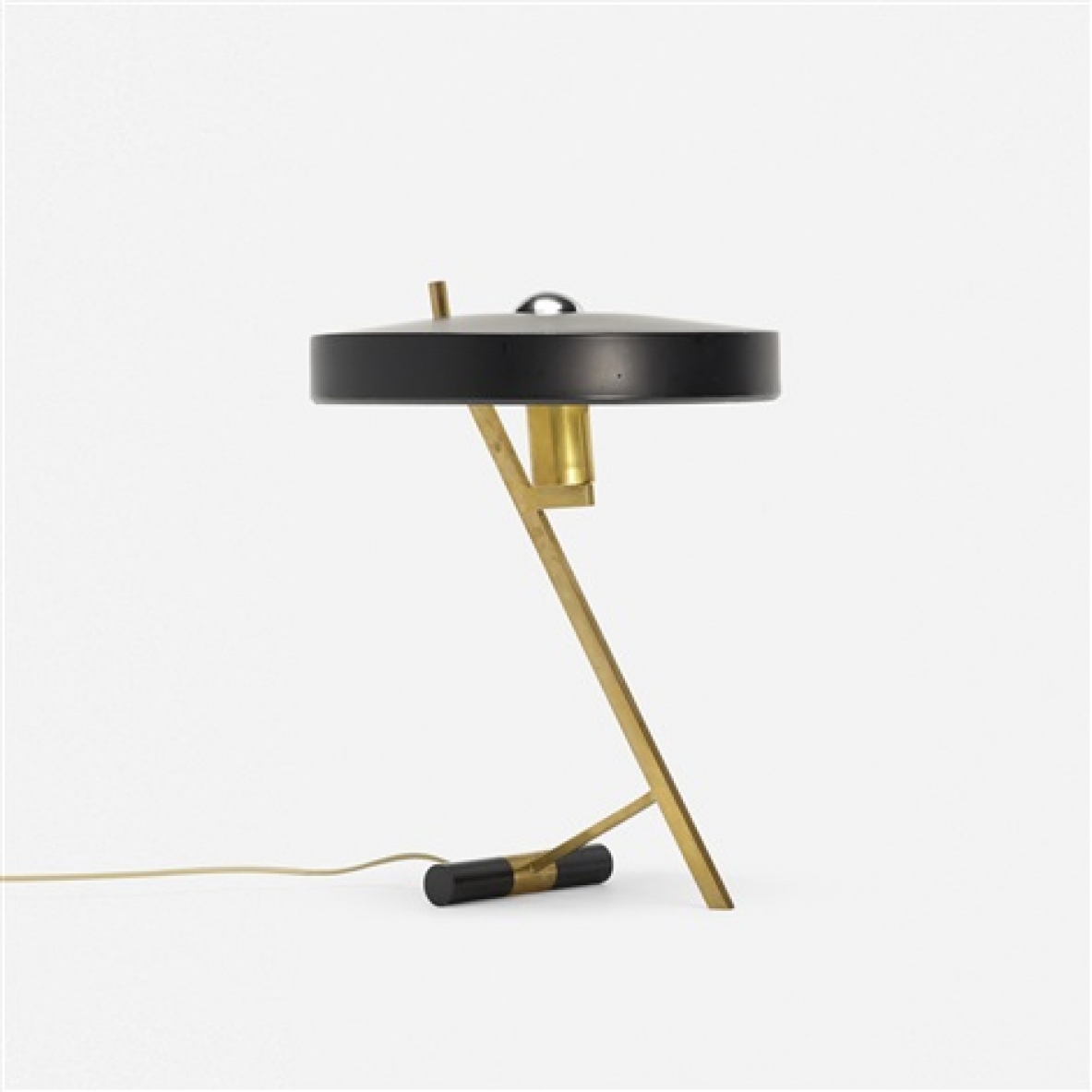 Luis C.Kallf per Philips, Z table lamp in brass and metal, 1954.