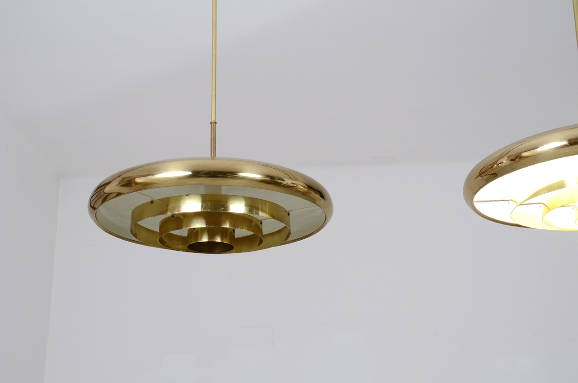  1960's ceiling lamps in brass, Bergoms, Sweden.