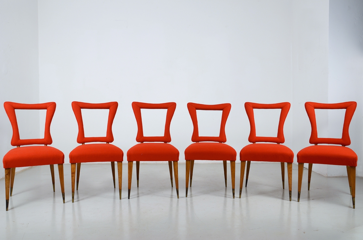 sedie vintage, galleria modernariato milano, panno e noce