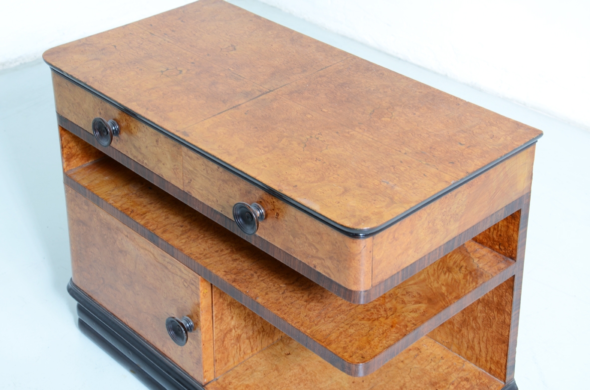 Pair of 1940's maple wood bedside tables