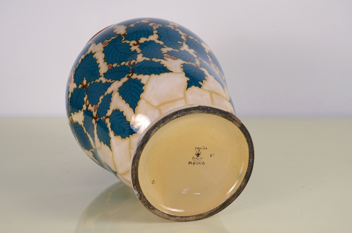 Fenice Albisola, stunning 1930s ceramic vase marked 