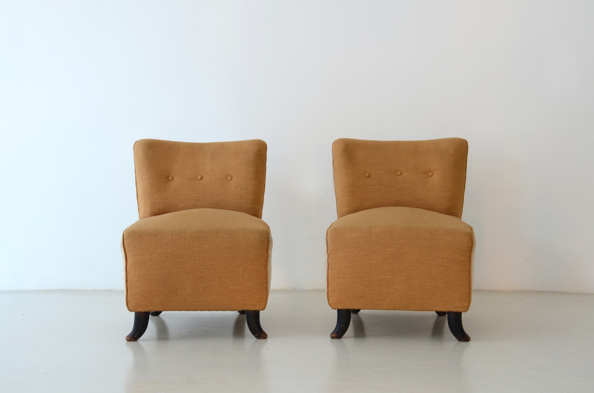 Guglielmo Ulrich, coppia di rare poltroncine. 1950ca.