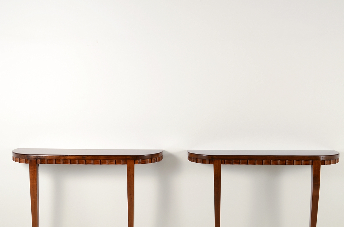Coppia di console in legno, Manifattura italiana 1950ca.