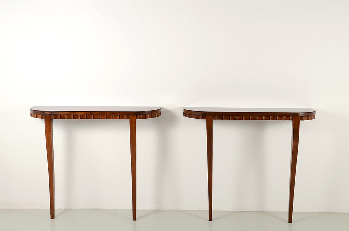Coppia di console in legno, Manifattura italiana 1950ca.