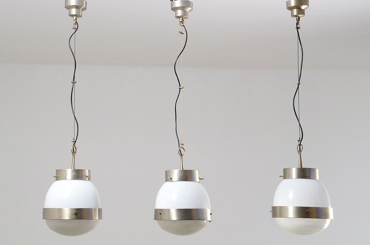 Sergio Mazza, set of 3 pendant lamps mod. 