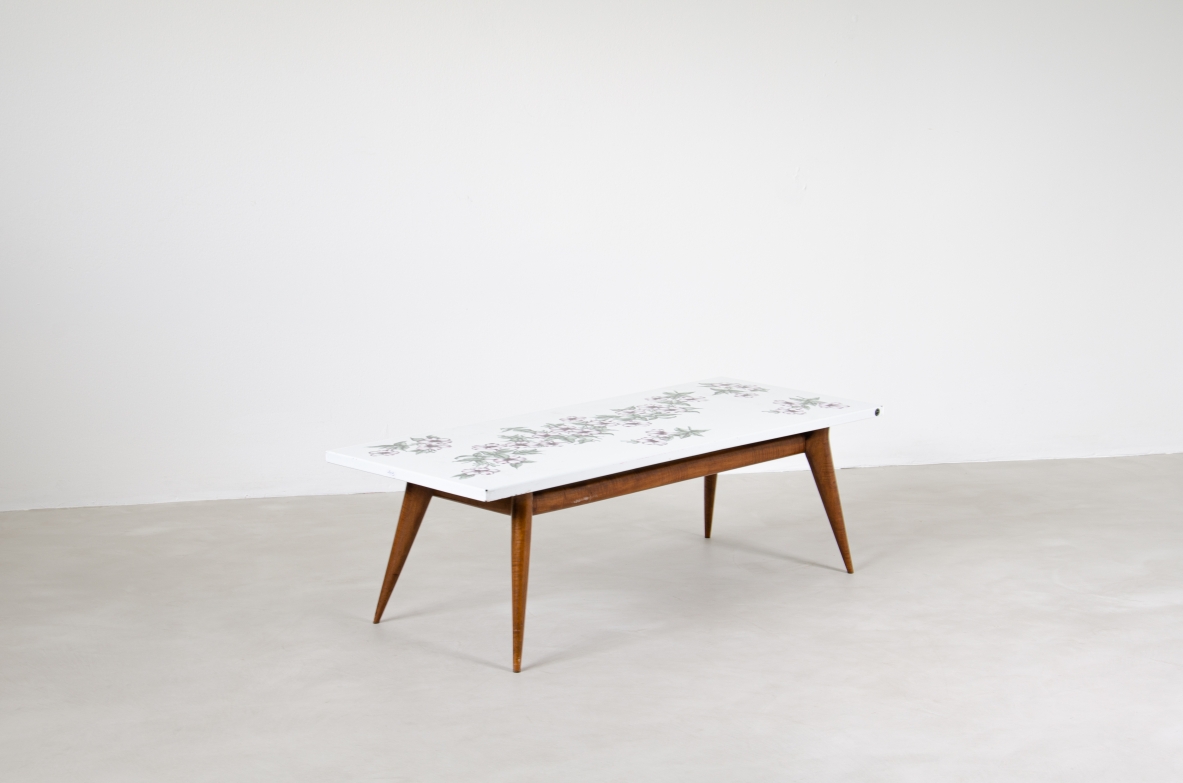 Piero Fornasetti, 1960's low table with decorated top.
