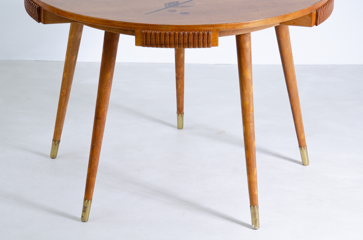 Osvaldo Borsani, rare 1950's game table designed and produced in a very few examples by Arredamenti Borsani. 