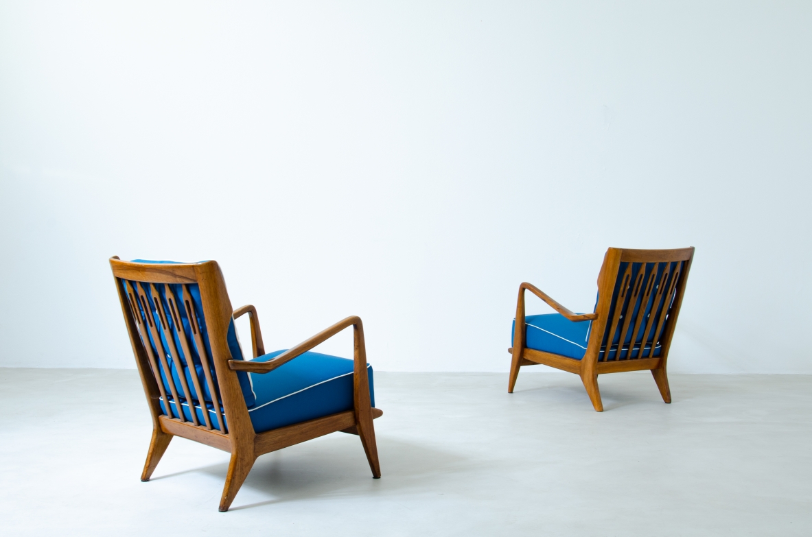 Gio Ponti, coppia di poltrone modello 516 per Cassina anni 50.  Autentica archivio Ponti.