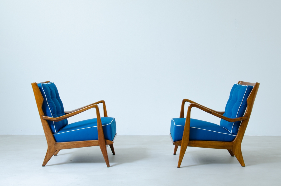 Gio Ponti, coppia di poltrone modello 516 per Cassina anni 50.  Autentica archivio Ponti.