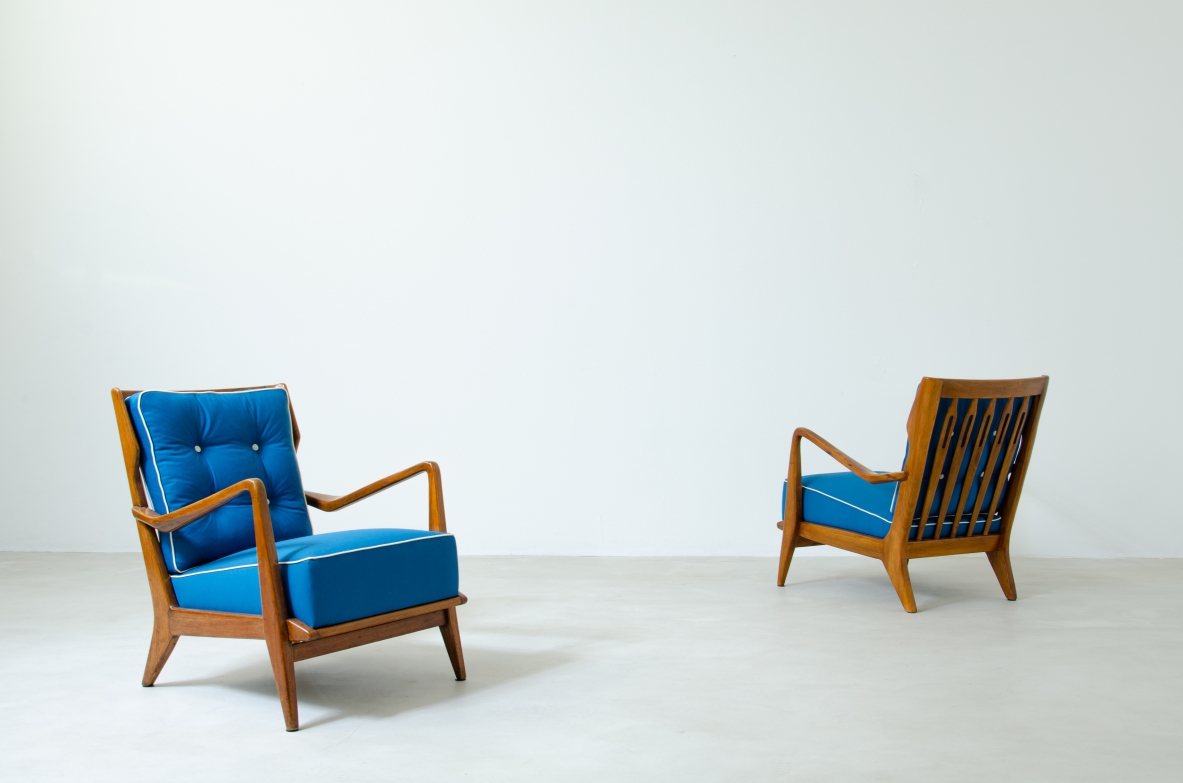 Gio Ponti, coppia di poltrone modello 516 per Cassina anni 50.  Autentica archivio Ponti.