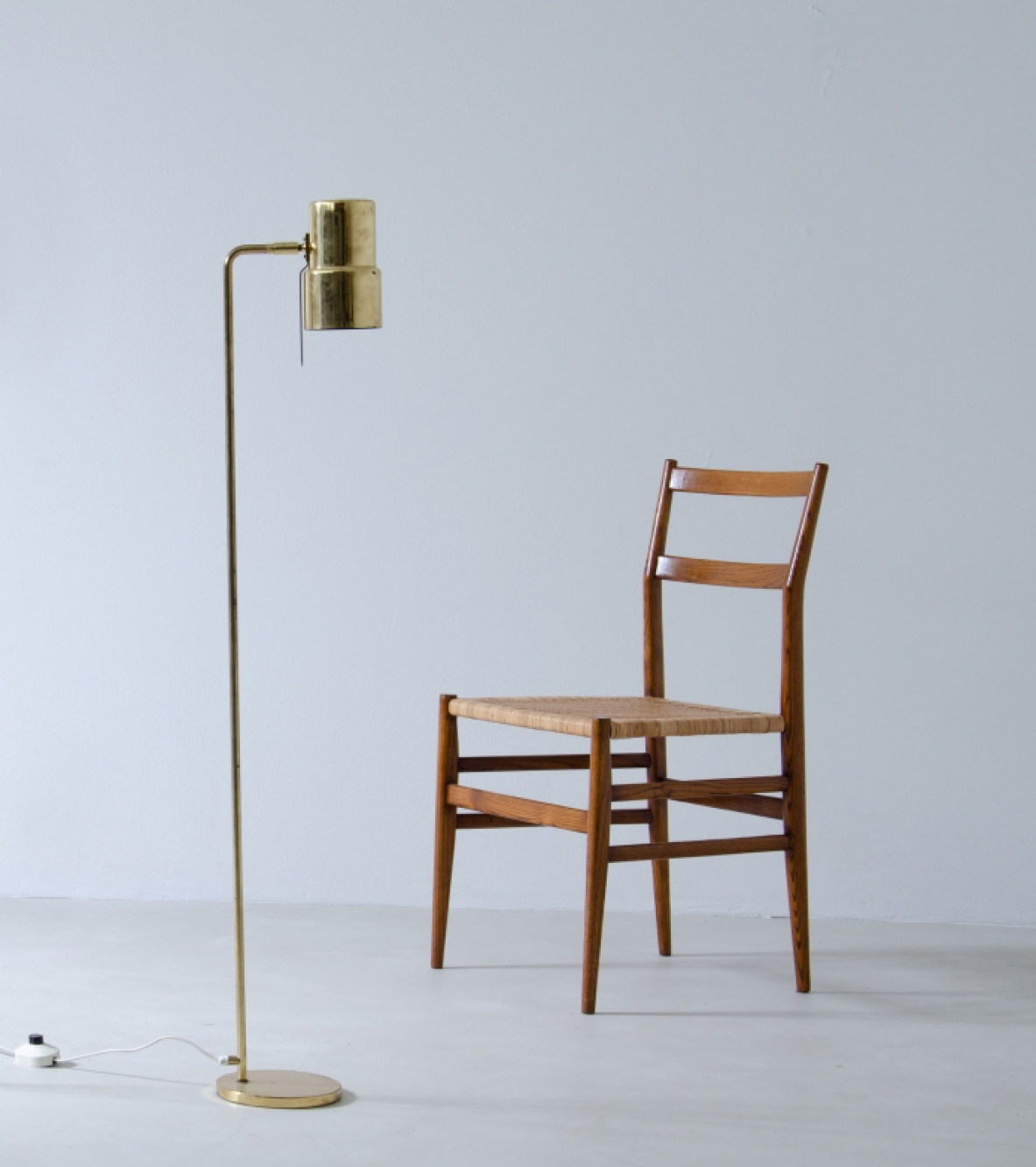 Hans-Agne Jakobsson  Floor lamp mod. G-154 in brass.  Prod. Hay, Sweden, 1950s.