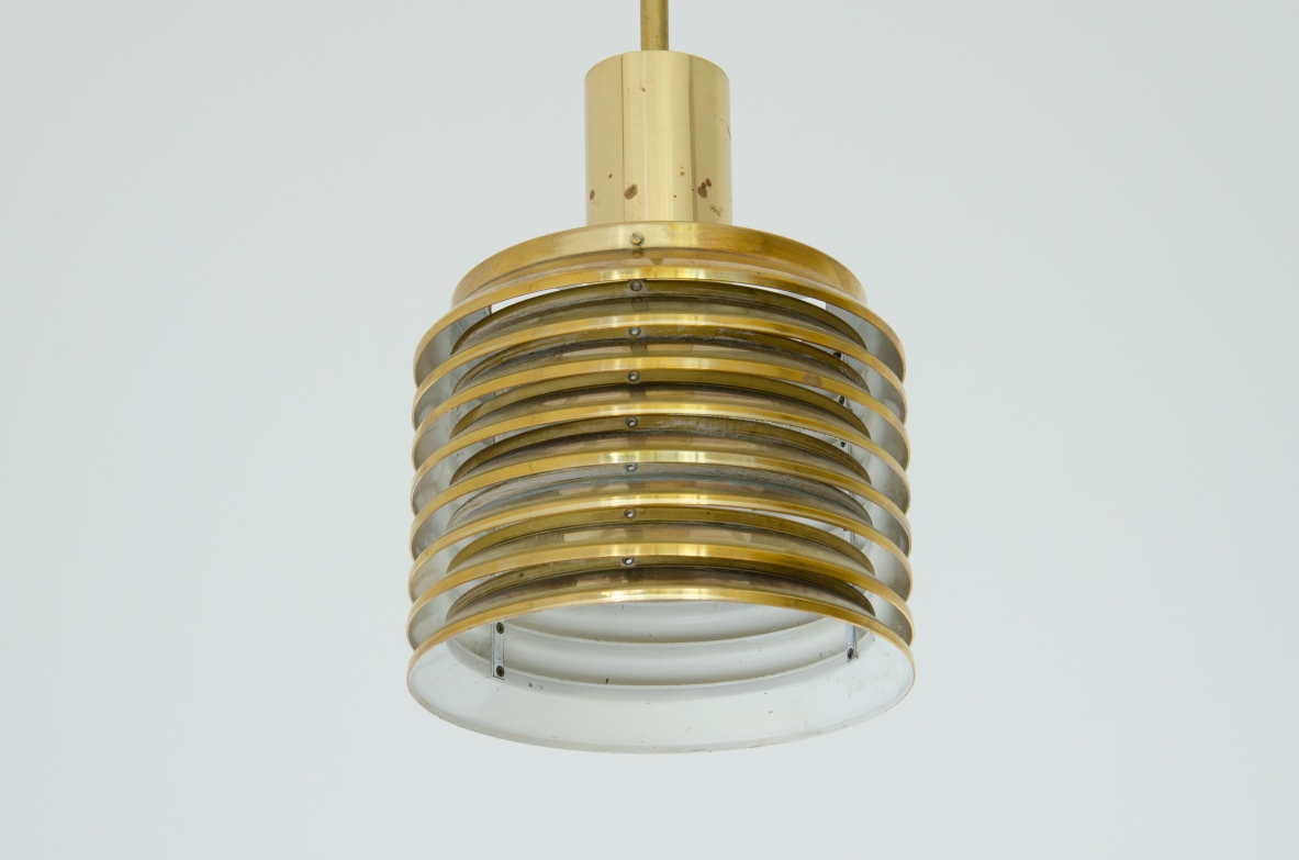 Hans-Agne Jakobsson. Pair of ceiling lamps in brass. Produced by Markaryd, Sweden, 1960's