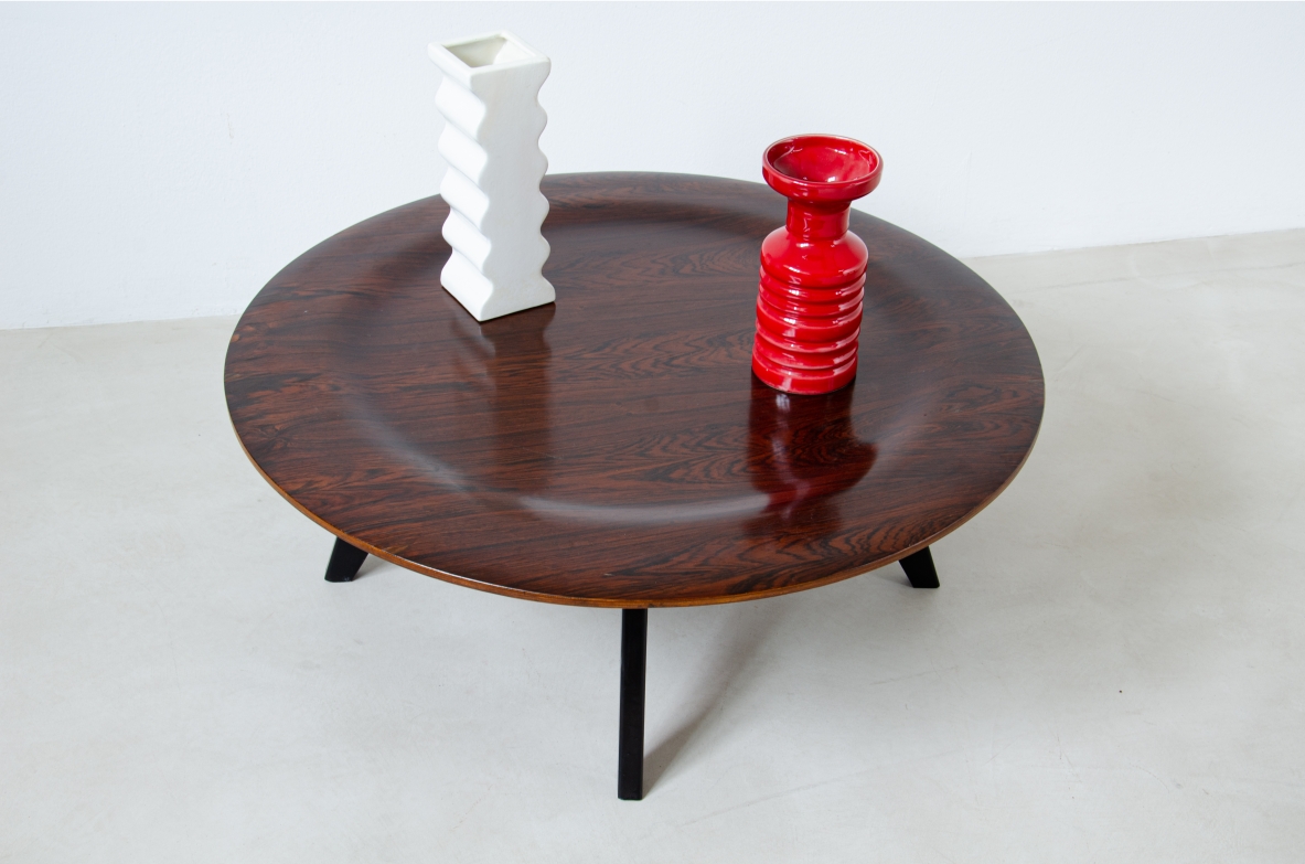 Charles and Ray Eames. Pair of coffee tables with rosewood top. Evans Products/Herman Miller, late 1940s