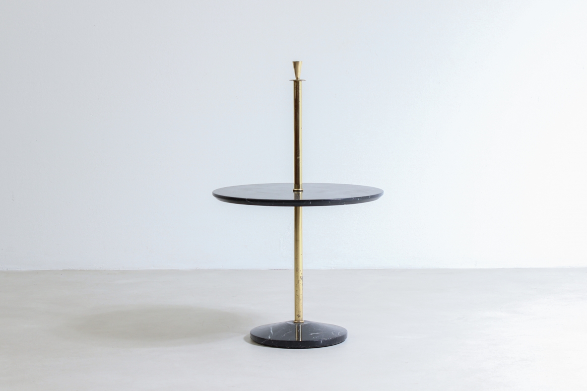 Coffee table in marble and brass. Italian manufacture, 1950s