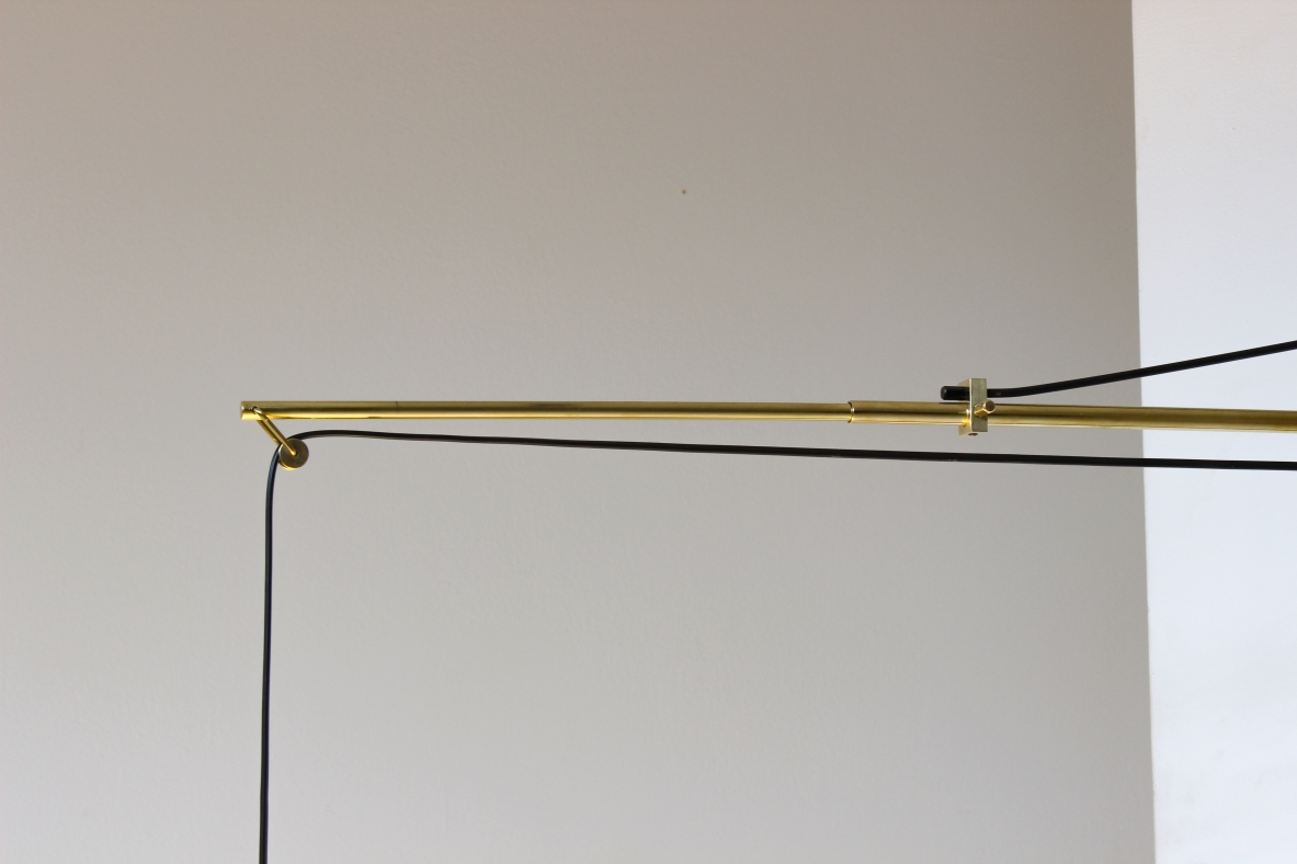 Gaetano Scolari. Rare telescopic lamp mod. 2061. Stilnovo production, 1954