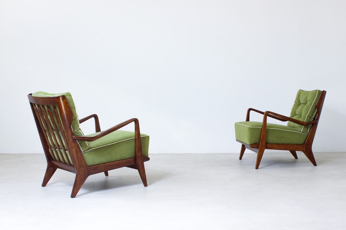 Gio Ponti, coppia di poltrone modello 516 per Cassina anni 50