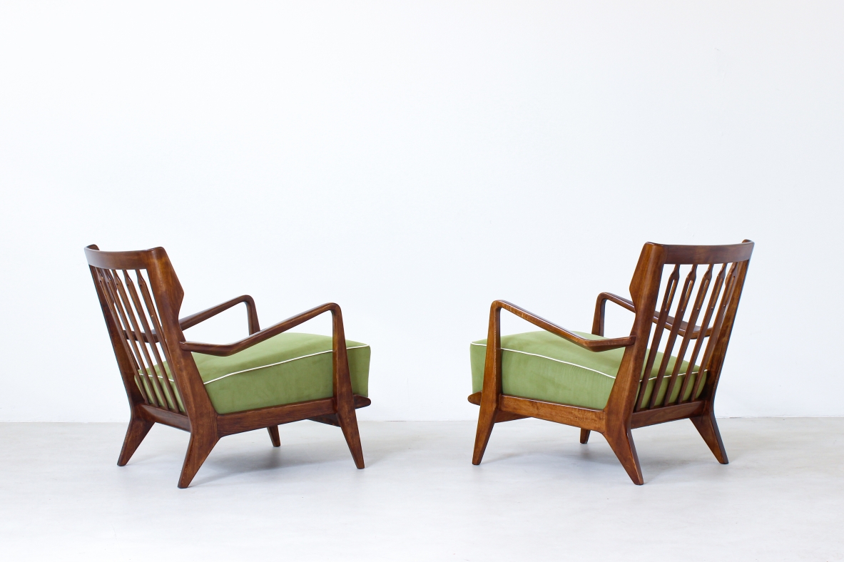 Gio Ponti, coppia di poltrone modello 516 per Cassina anni 50