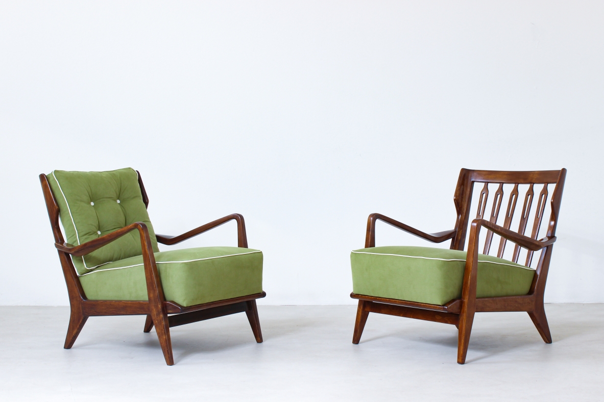Gio Ponti, coppia di poltrone modello 516 per Cassina anni 50