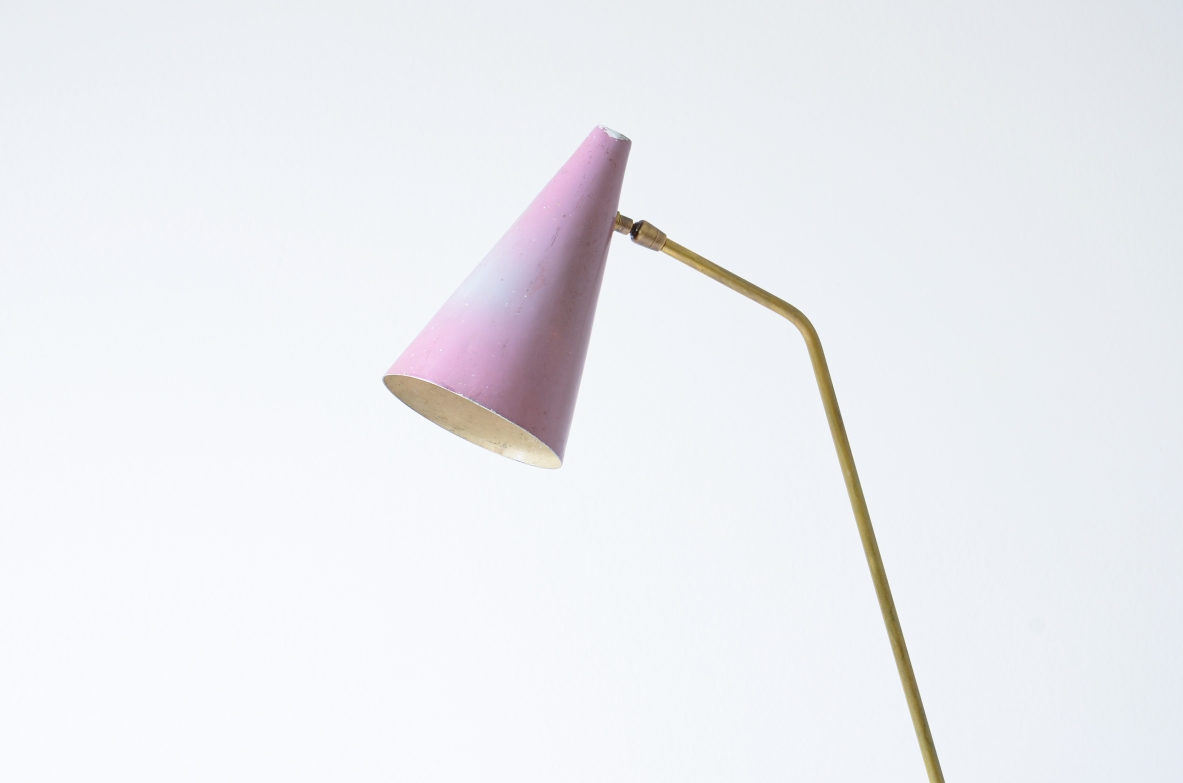 Gino Sarfatti lamp in curved metal, italian manufacture