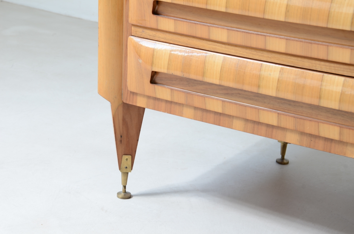 Beautiful walnut chest of drawers with Portuguese light pink marble