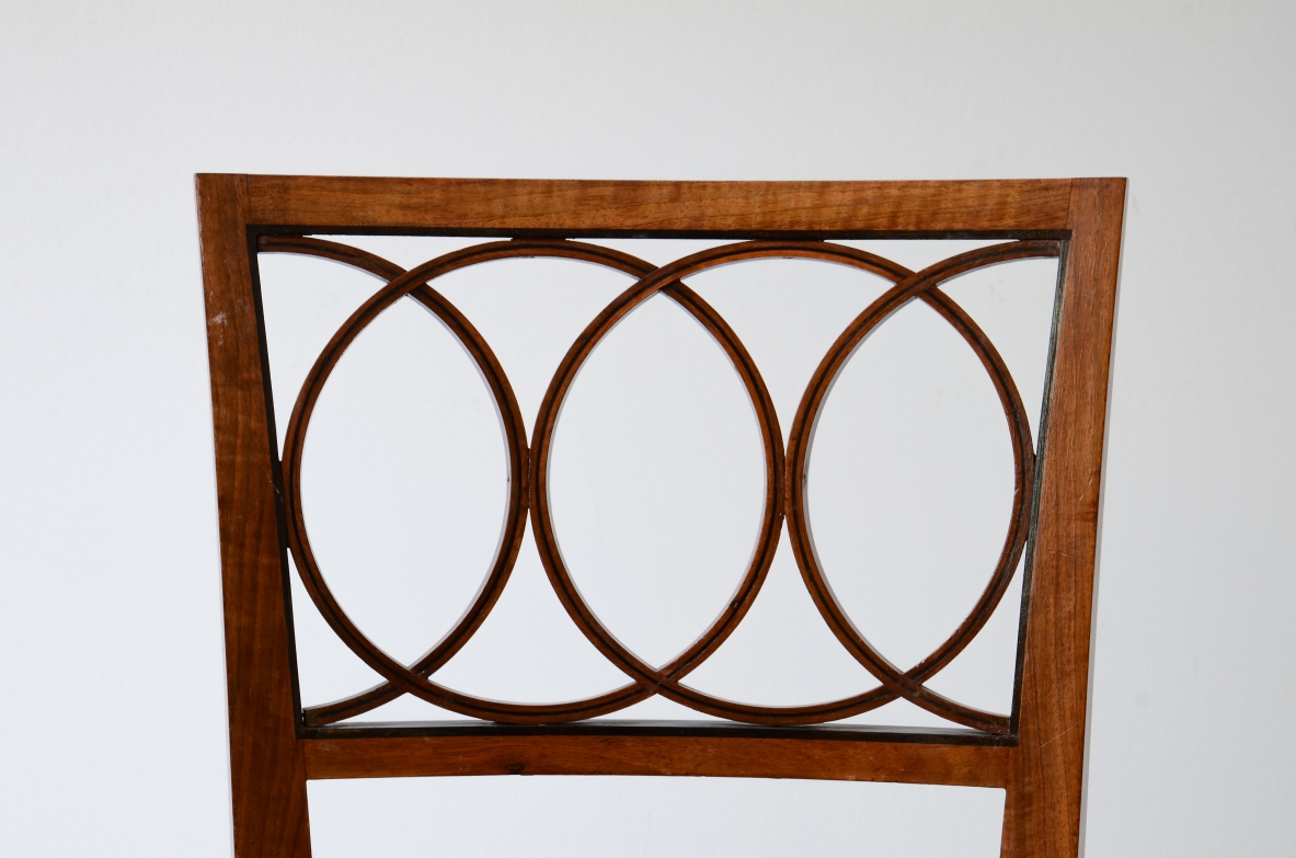 Paolo Buffa  8 eleganti sedie in noce. Manifattura Lietti 1930.  Provenienza Gio Ponti 1933/1938 