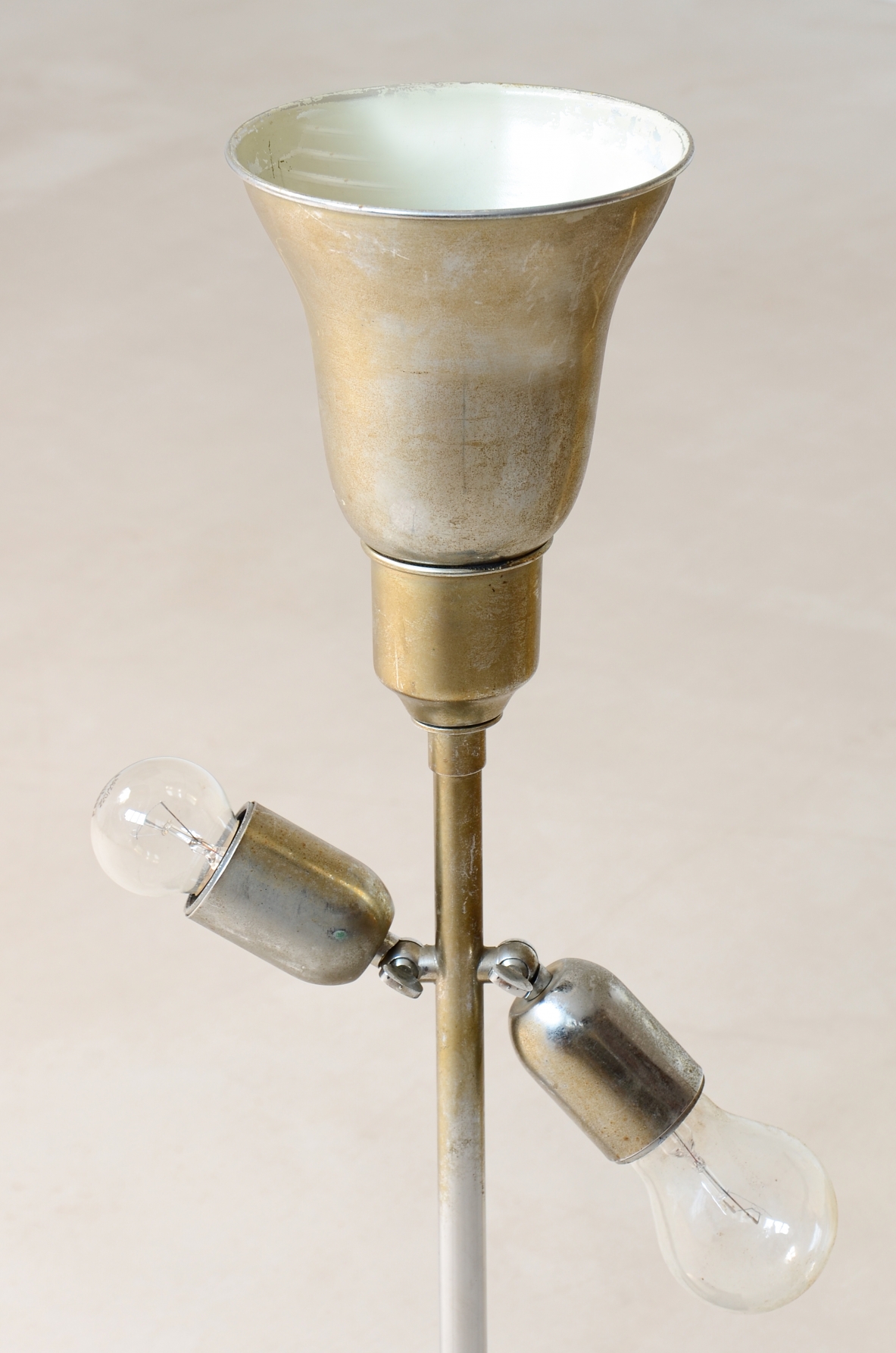 Willy Rizzo Large table lamp with glazed ceramic base and brass shade 1970