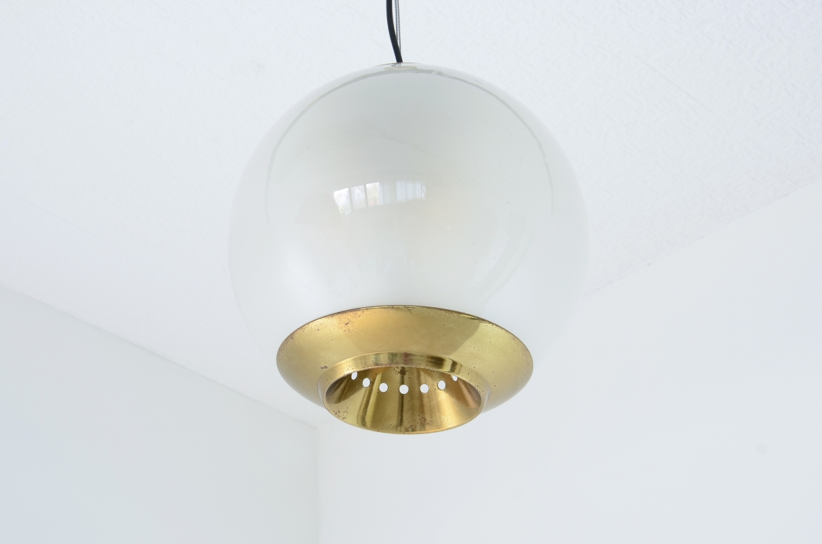 Luigi Caccia Dominioni  Large LPS8 model chandelier in glass. Azucenna '60