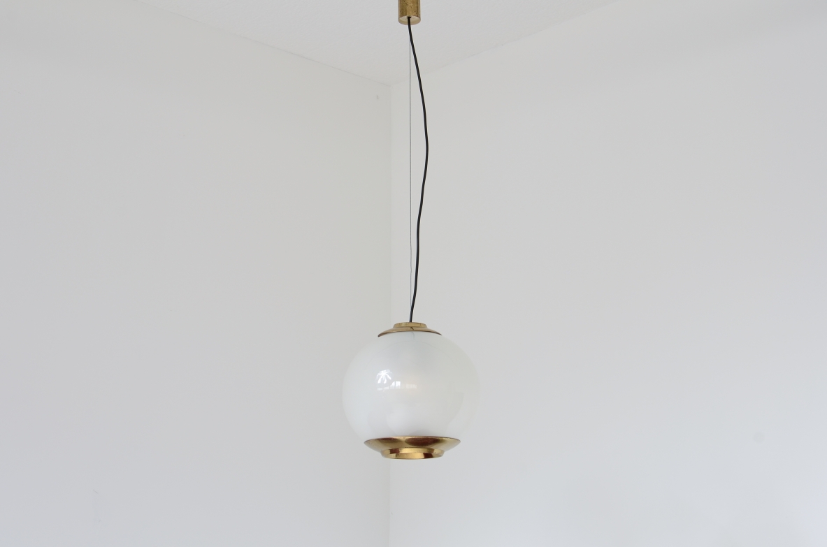 Luigi Caccia Dominioni  Large LPS8 model chandelier in glass. Azucenna '60