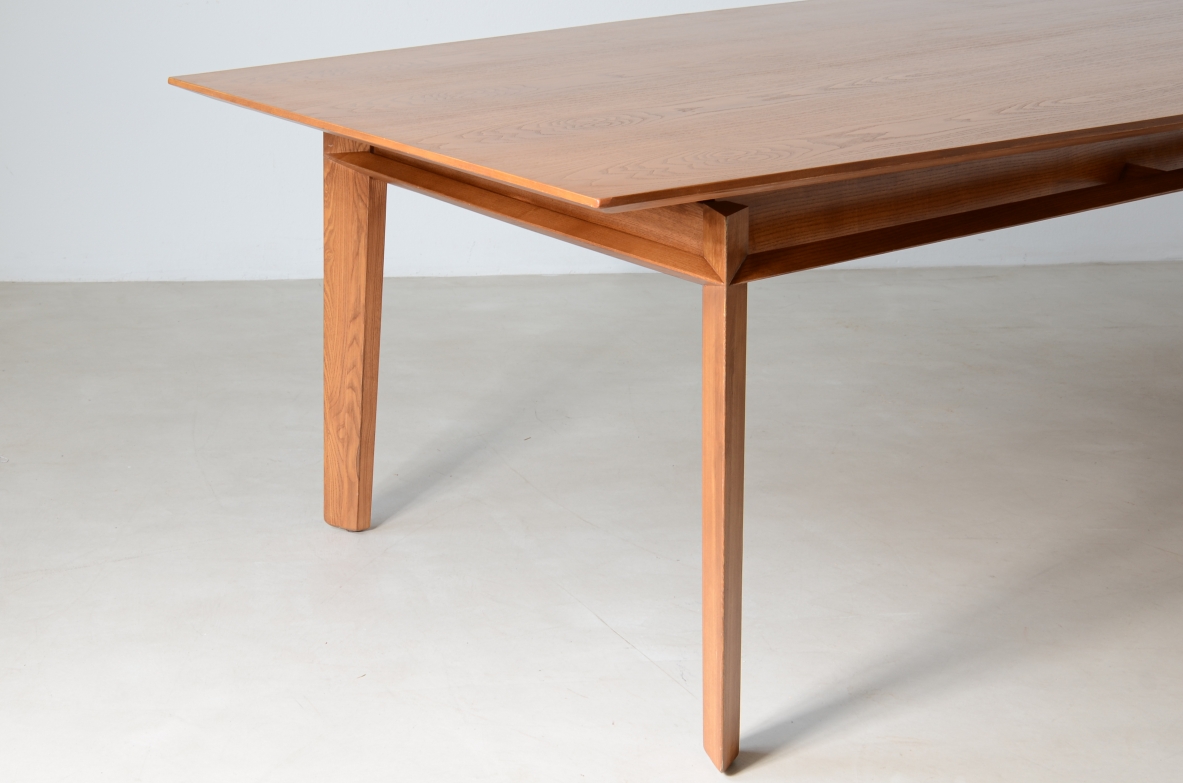 Large oak table with slightly shaped top