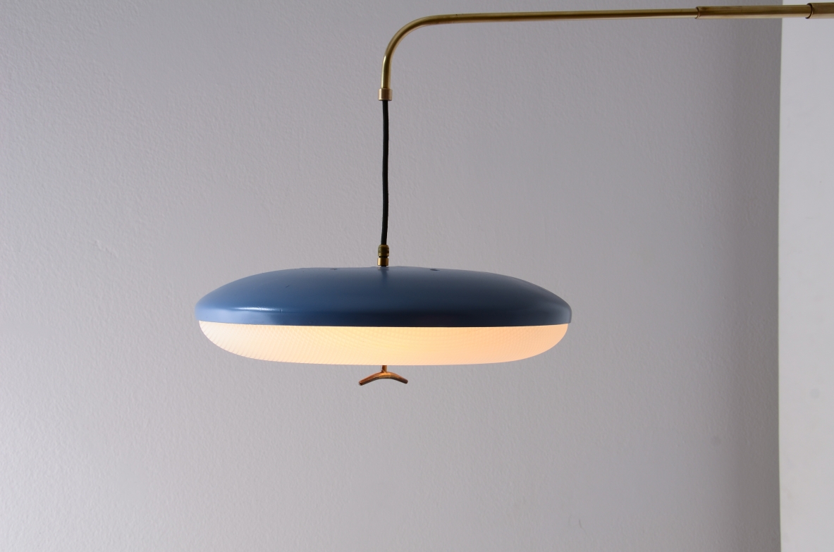 Stilux Milano  Telescopic lamp with counterweight and extendable brass arm