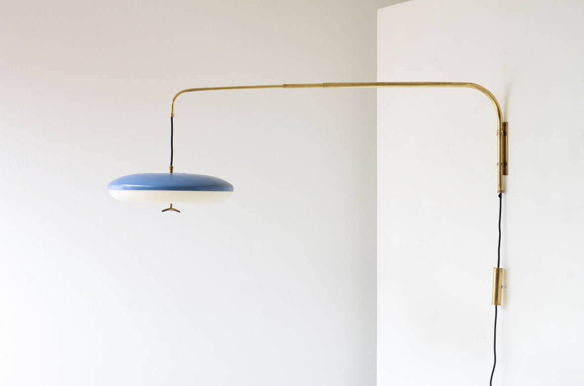 Stilux Milano  Telescopic lamp with counterweight and extendable brass arm