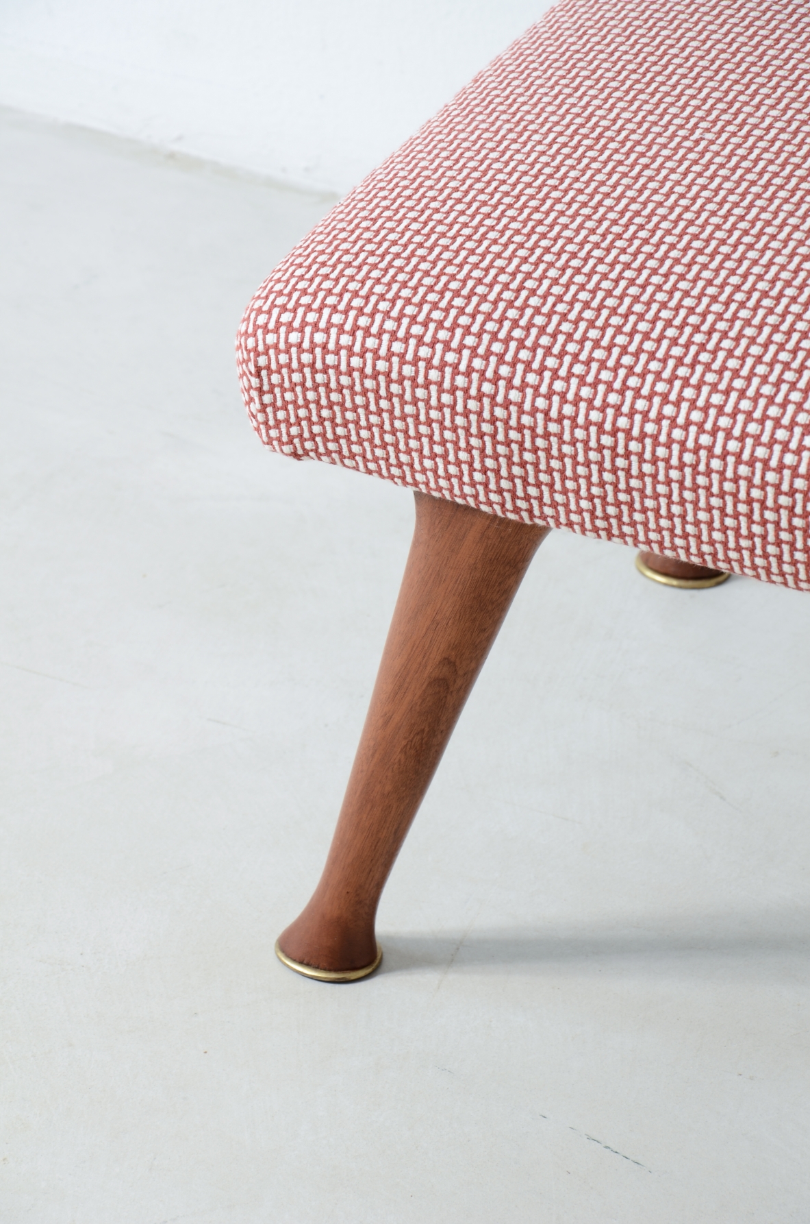 Cherry seat and fabric upholstery. 1950