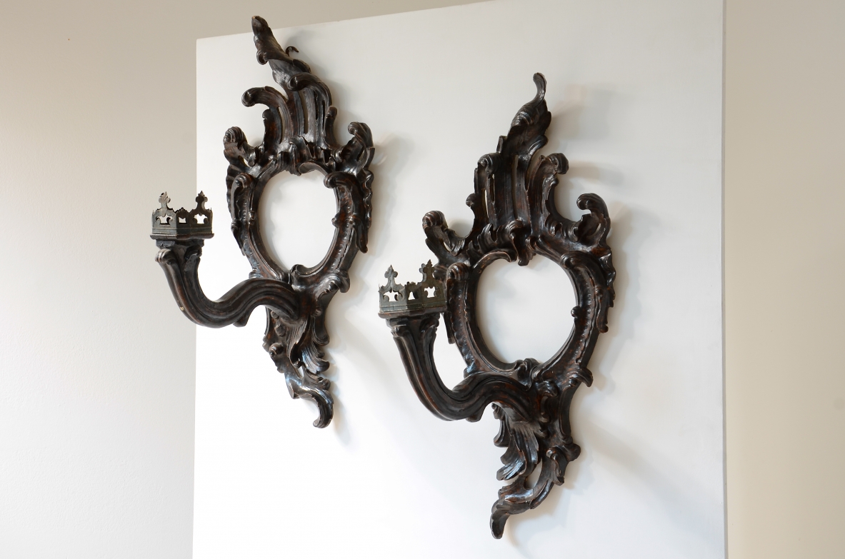 splendid Venetian palace torch holders, Rococco 1730-1750.