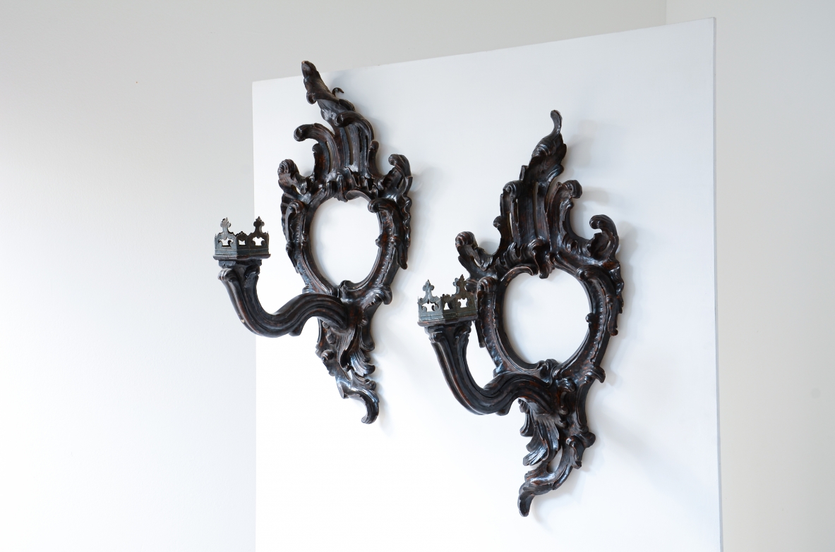 splendid Venetian palace torch holders, Rococco 1730-1750.