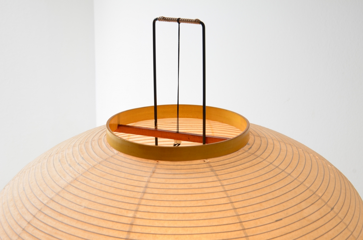 Isamu Noguchi Floor lamp in metal, wood and washi paper. 1950's