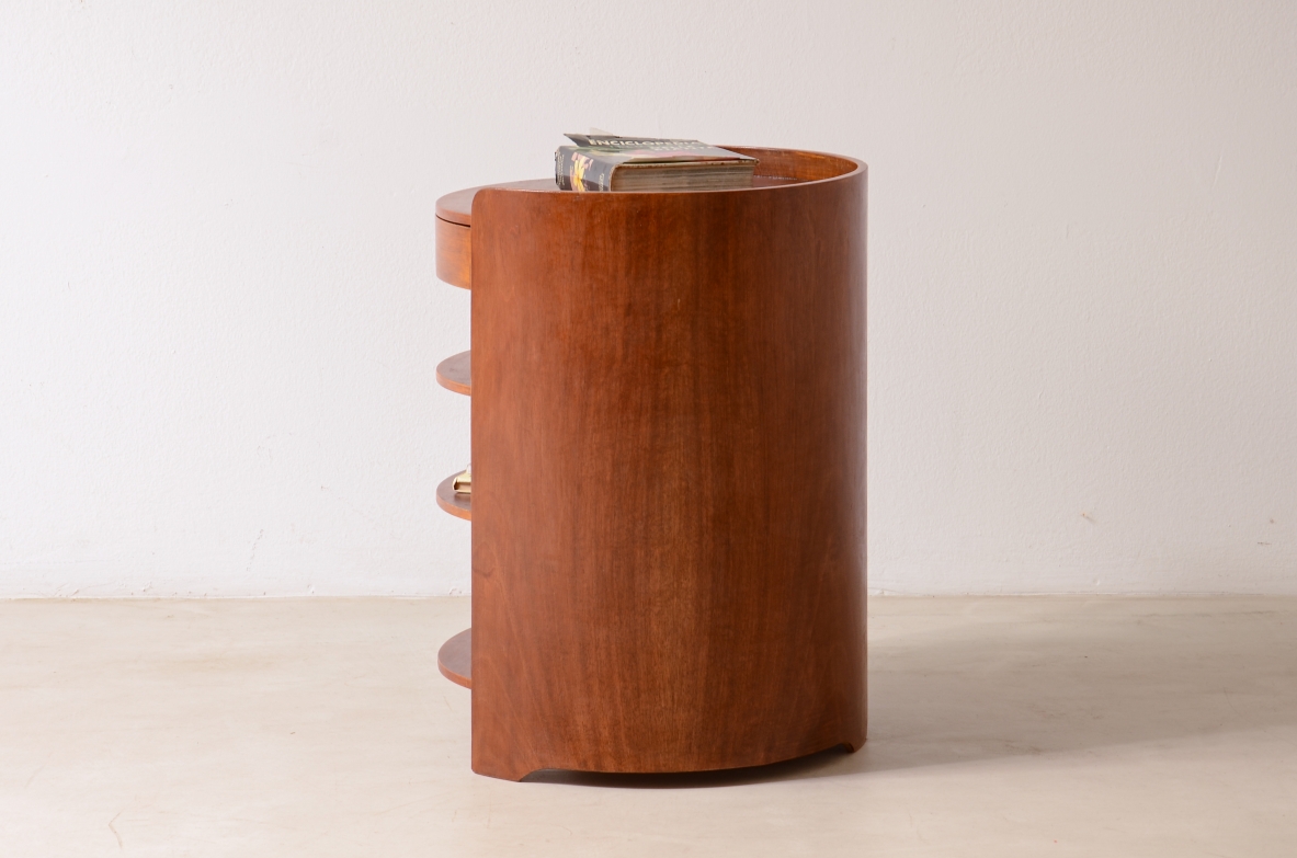 Luigi Caccia Dominioni,Comodino/tavolino a quattro ripiani e un cassetto, Produzione Azucena, 1962