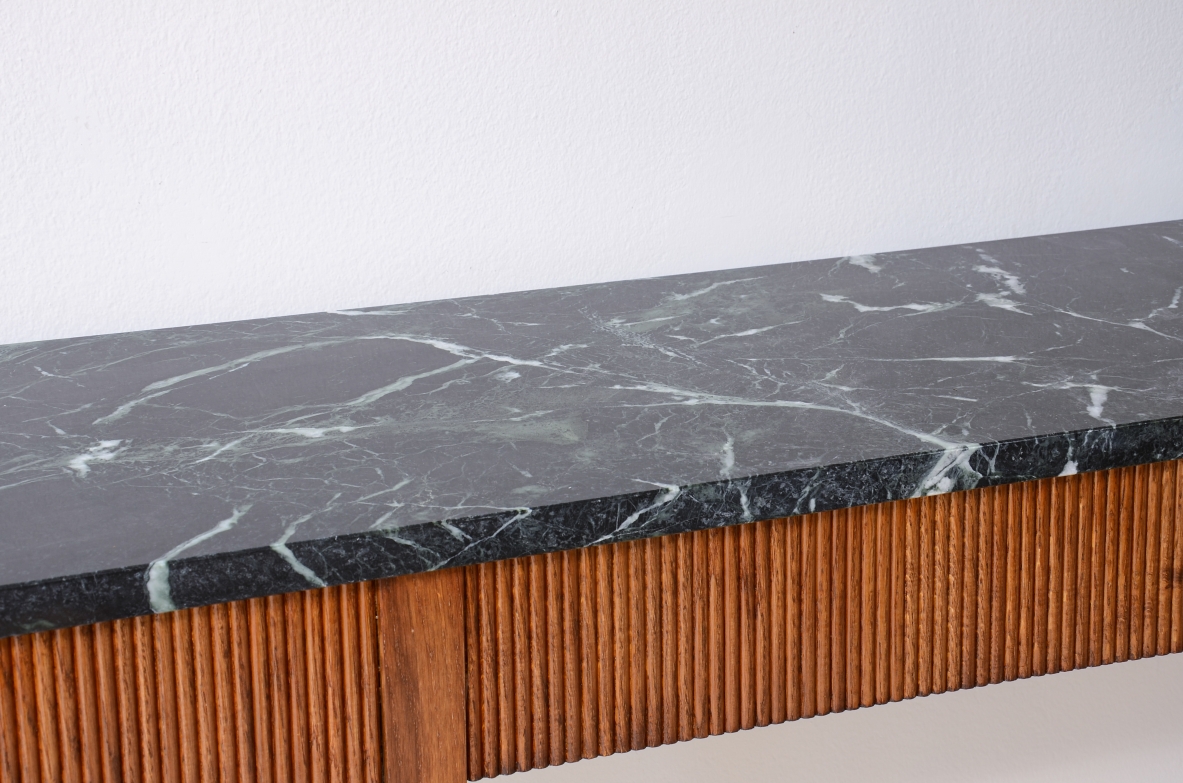 Paolo Buffa console in rovere piano in marmo 1950ca