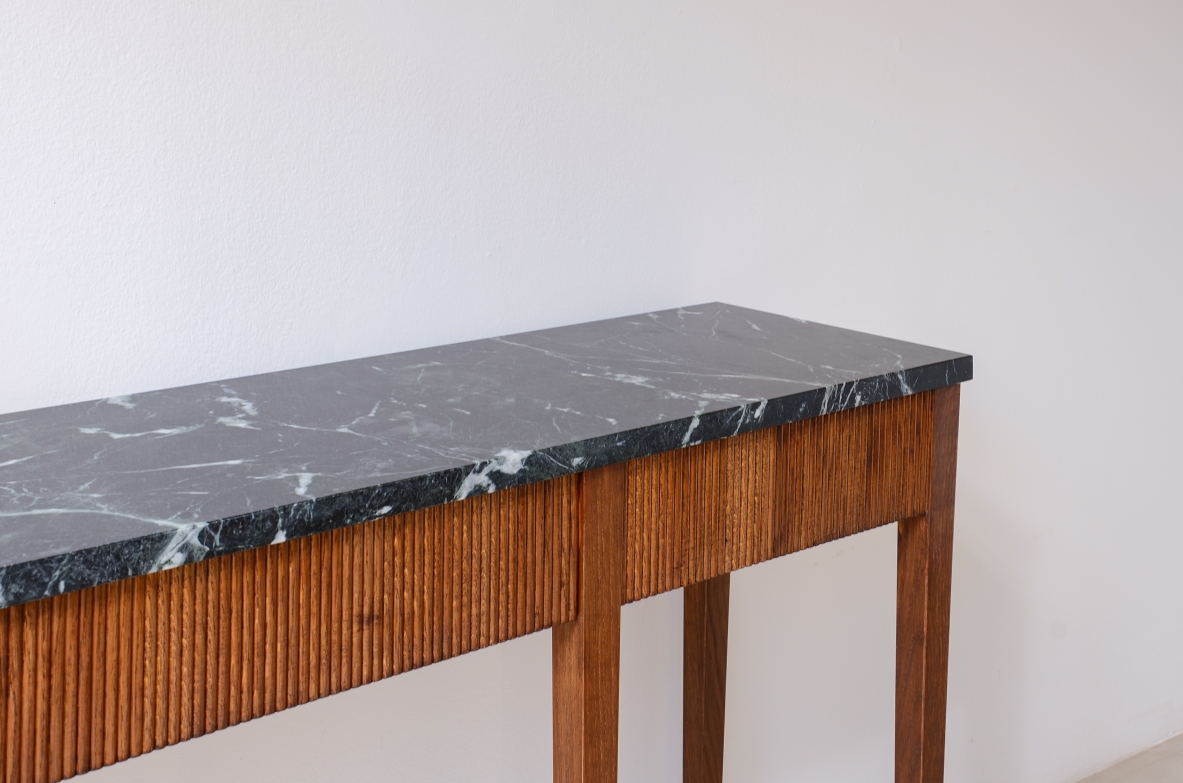 Paolo Buffa console in rovere piano in marmo 1950ca