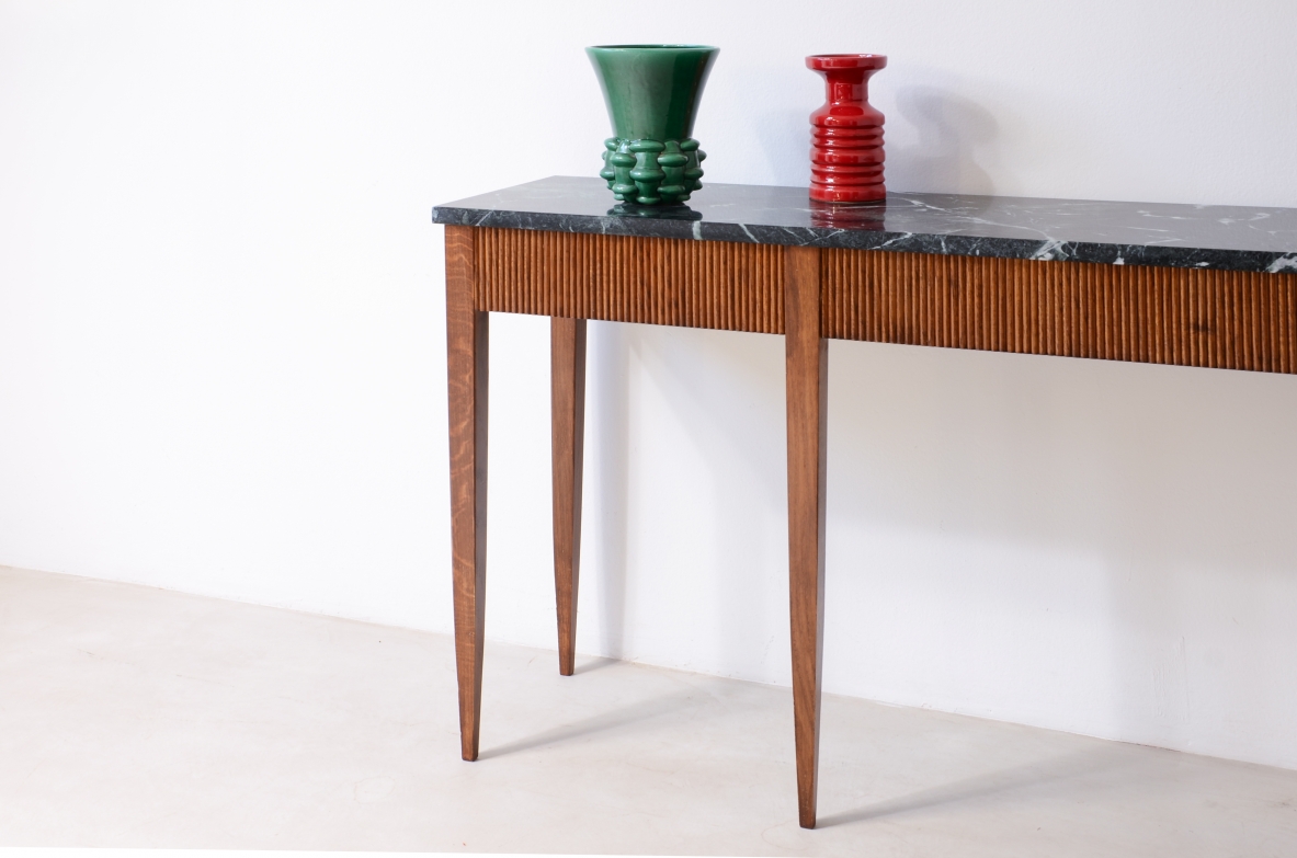 Paolo Buffa console in rovere piano in marmo 1950ca