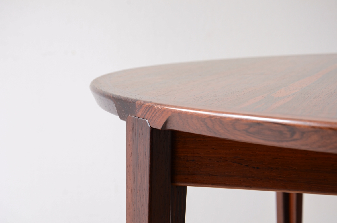 Large extendable table with four legs and two extensions and beautiful quality details.  Denmark 1960ca.