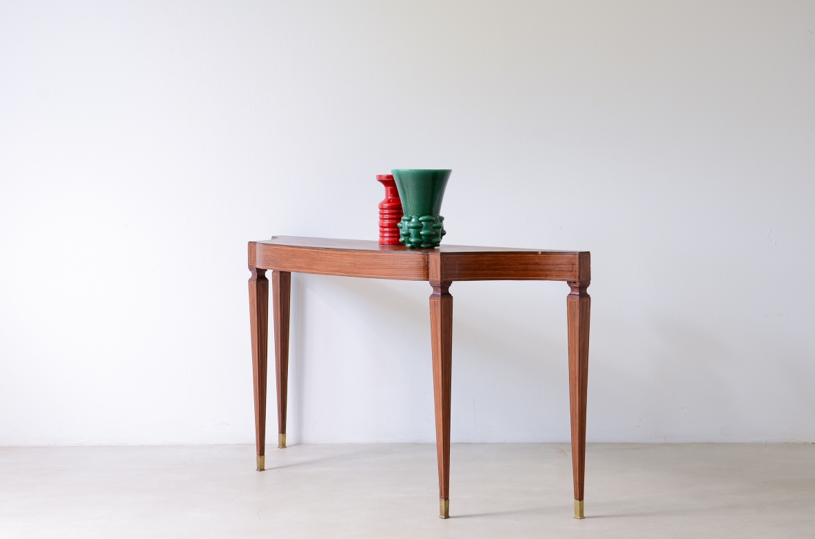 Elegante console con piano mosso  Manifattura italiana, 1950ca.