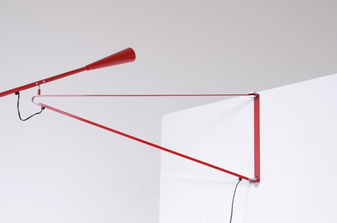 Paolo Rizzatto  Wall lamp adjustable in all directions, Original packaging of the time by Arteluce.  Production Arteluce, 1968.